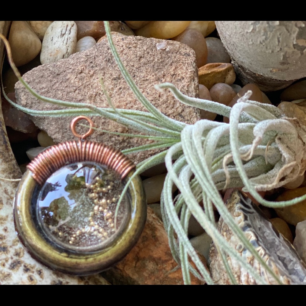 Mixed Material Pendant Custom Made Unique Piece - image 2